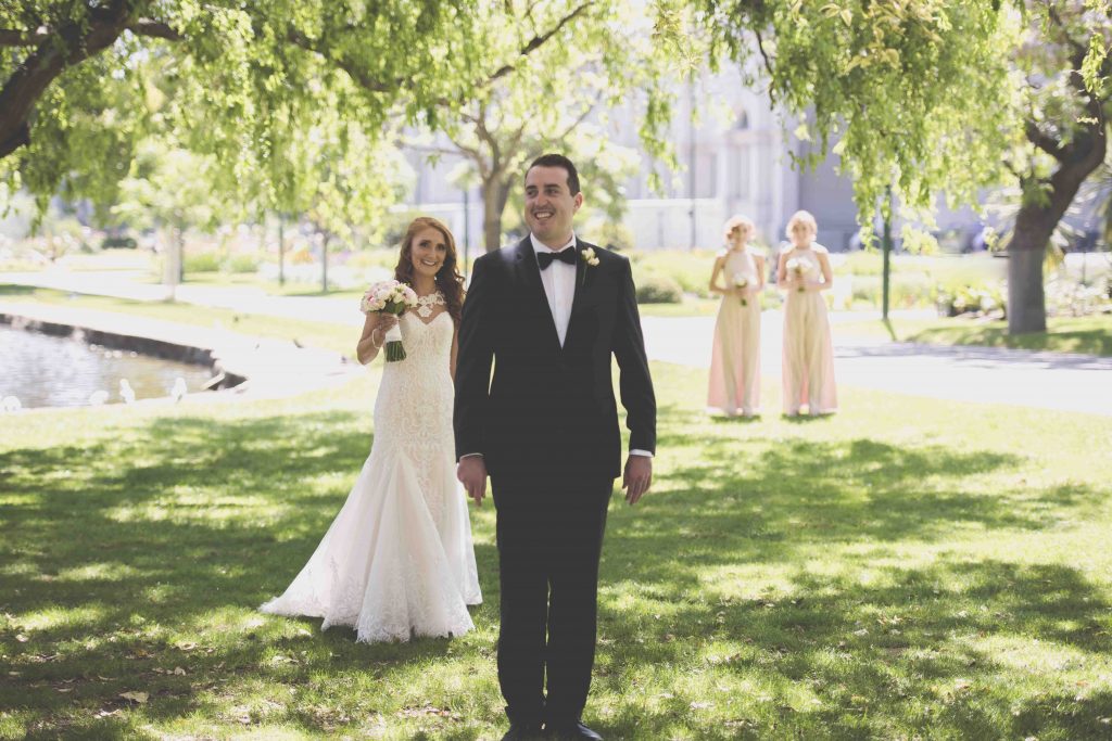 Sandringham beach wedding photography First look in Carlton gardens